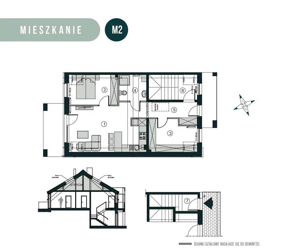 Mieszkanie 66,43 m², piętro 1, oferta nr M2, Aleja Wiśniowa Pogórze, Pogórze, ul. Feliksa Dorsza